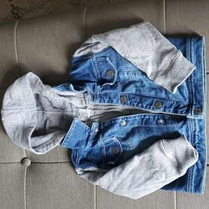 Infant Denim/Jersey Snap and Zip Up Hoodie 1pc Sz 18mos.